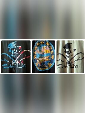 Bundle of 3 Salt Life Skull & Hooks Men's Pocket Coastal T-Shirts - Size Large